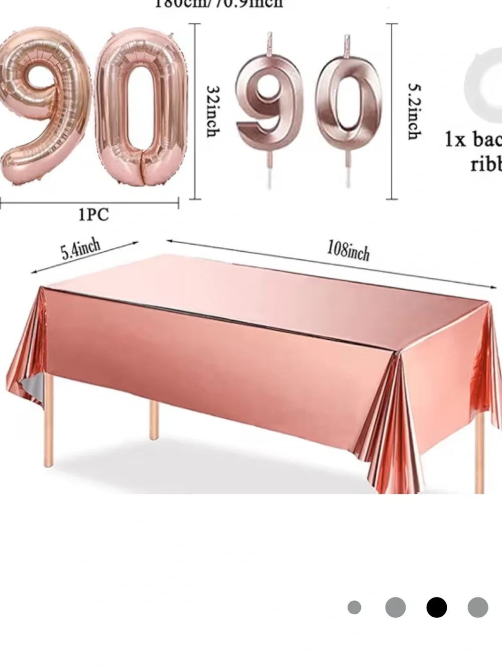 Happy 90th Birthday Rose Gold Backdrop and everything you need for party!